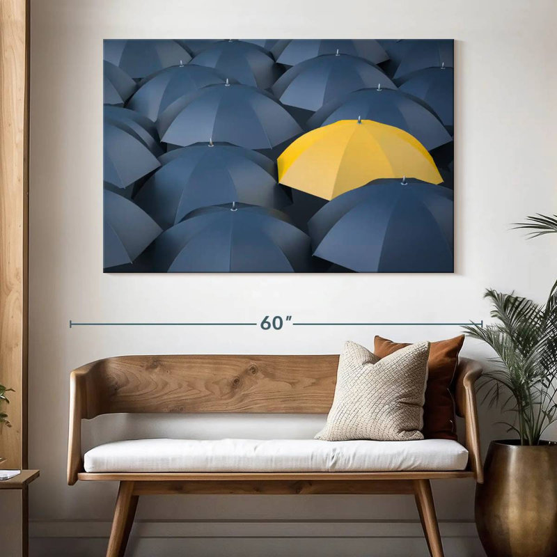 Parasol jaune Kerner Unique, H 34 po x l 51 po