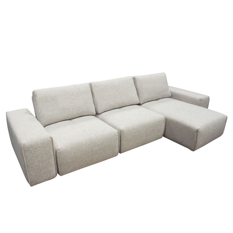 Canapé modulaire à 3 places avec dossiers réglables en tissu brun clair Jazz