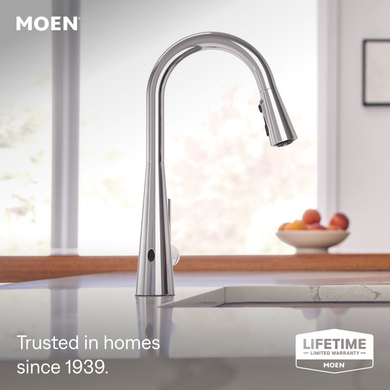 Moen Sleek MotionSense Wave Single Handle Pulldown Kitchen Faucet with Power Clean Technology, Chrome