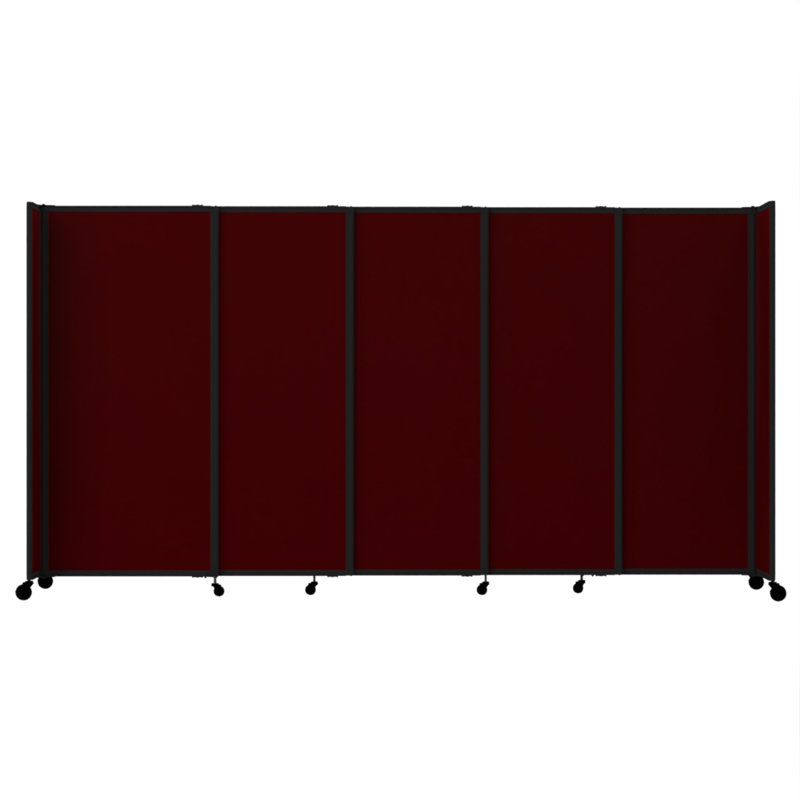 Cloison portative coulissante en tissu StraightWall, H 72 po x l 186 po x P 1 po, Canneberge