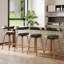Tabourets de bar pivotants en similicuir 26 po avec pieds en bois courbé (ensemble de 4)-733603207