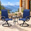 Ensemble de 2 chaises d'extérieur pivotantes à bascule pour patio - bleu-1533375209