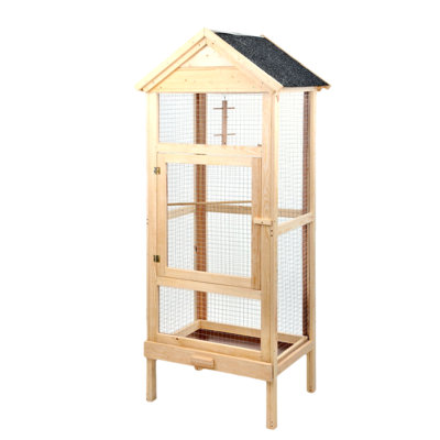 Drouin 160cm Wood Pointed Top Birdhouse & Aviary Bird Cage with Perch