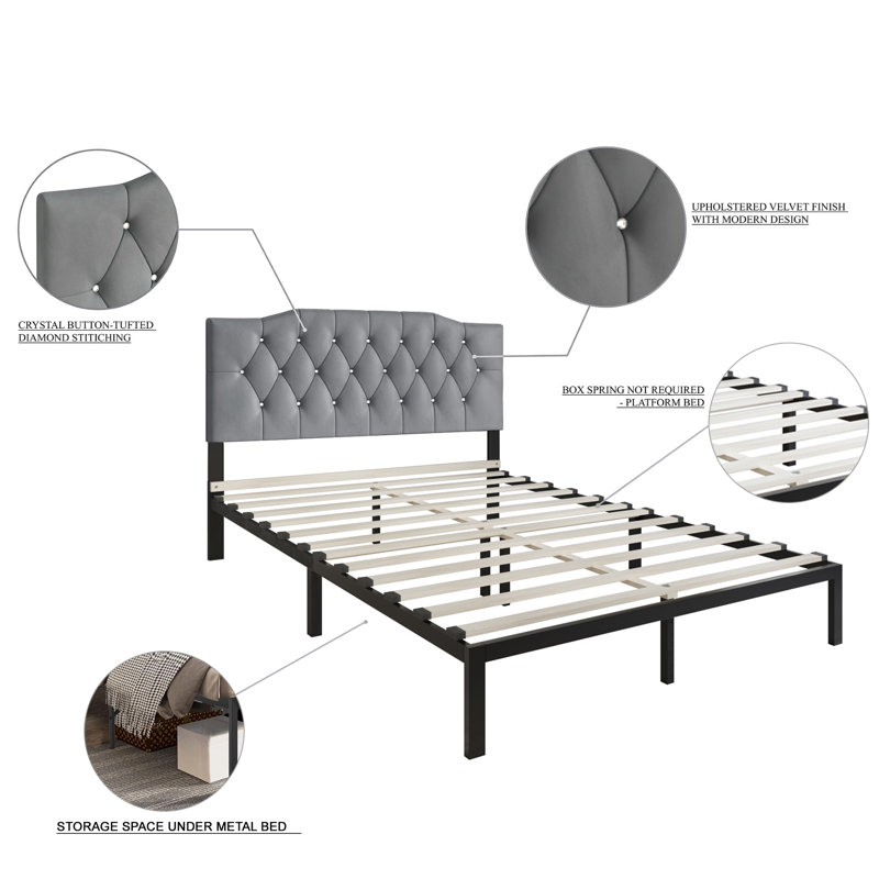 Dshawn Upholstered Panel Bed, Full/Double, Black