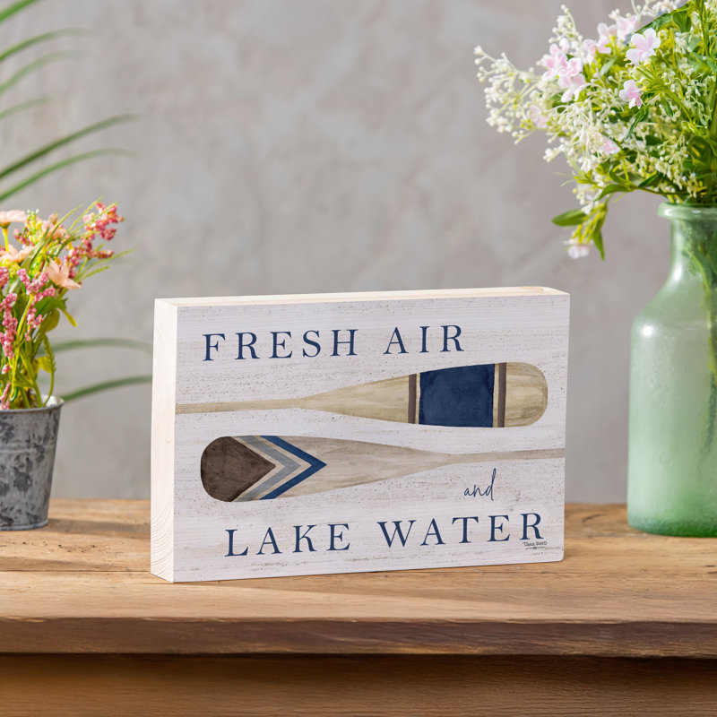 Lake Living Wooden Plock Fresh Air 12x8"
