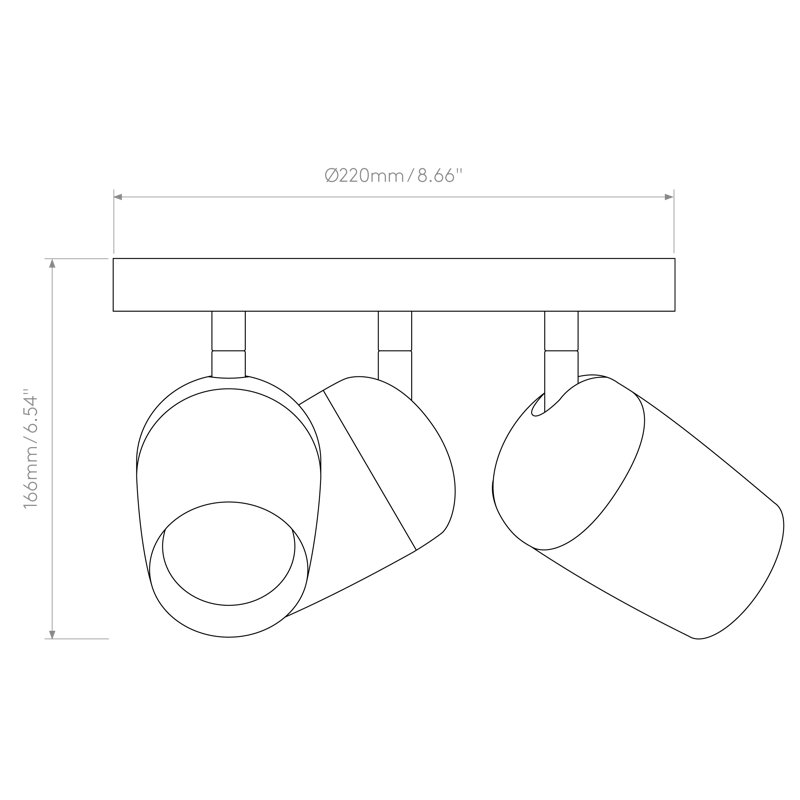 Koto 1 - Light Spotlight, Matte White, 3, 6.54" H x 8.66" W x 8.66" D