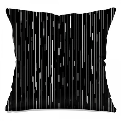 Coussin décoratif noir à rayures, motif double face