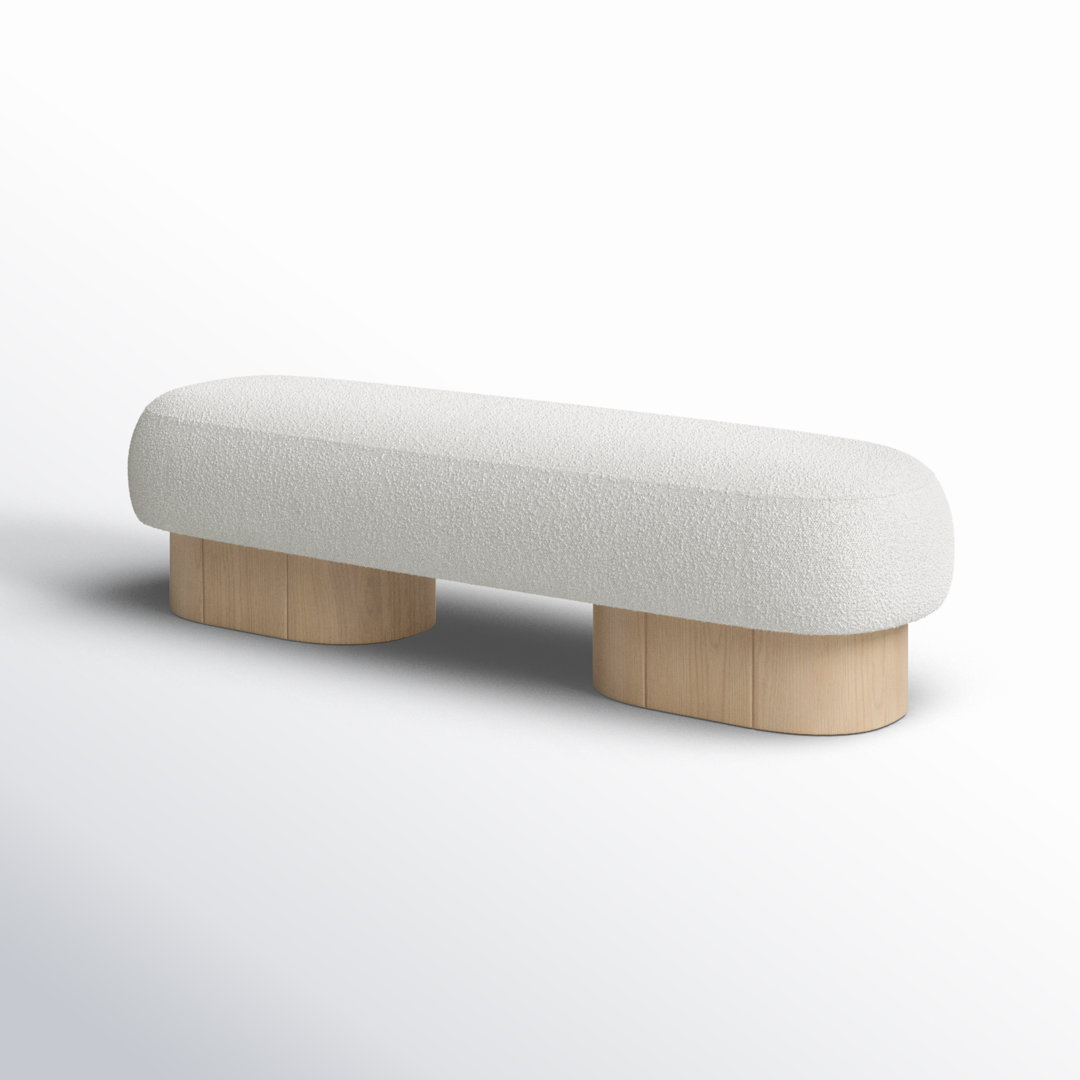 Denyer Fabric Upholstered Bench Wade Logan® Leg