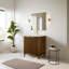 Ensemble de meuble-lavabo autoportant simple 30 po en brume de noyer avec plateau en pierre d'ingénierie Tavoleto Tavoleto-94514451-94514450
