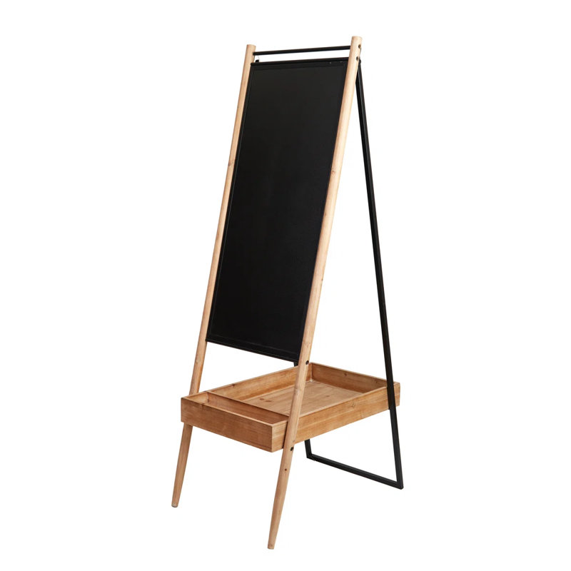 Chalk Board Stand with Wooden Tray