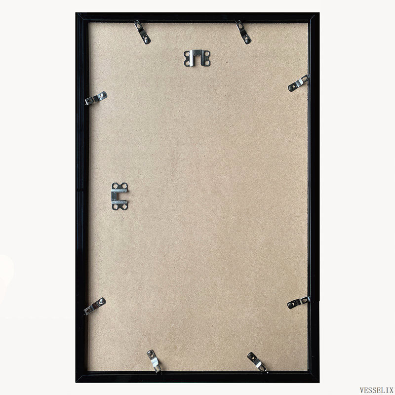 Ensemble de 5 cadres photo noirs en PVC, à fixer au mur, Noir, 10.5"W x 16.5"H