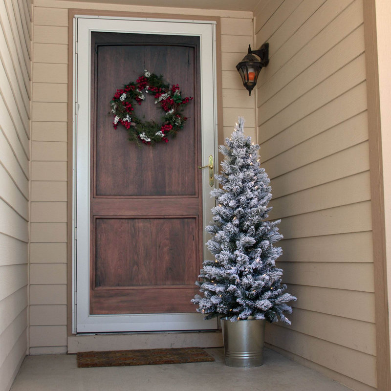 Home Heritage 4.5 Feet PVC Pre Lit Artificial Christmas Tree w/ Stand (2 Pack)