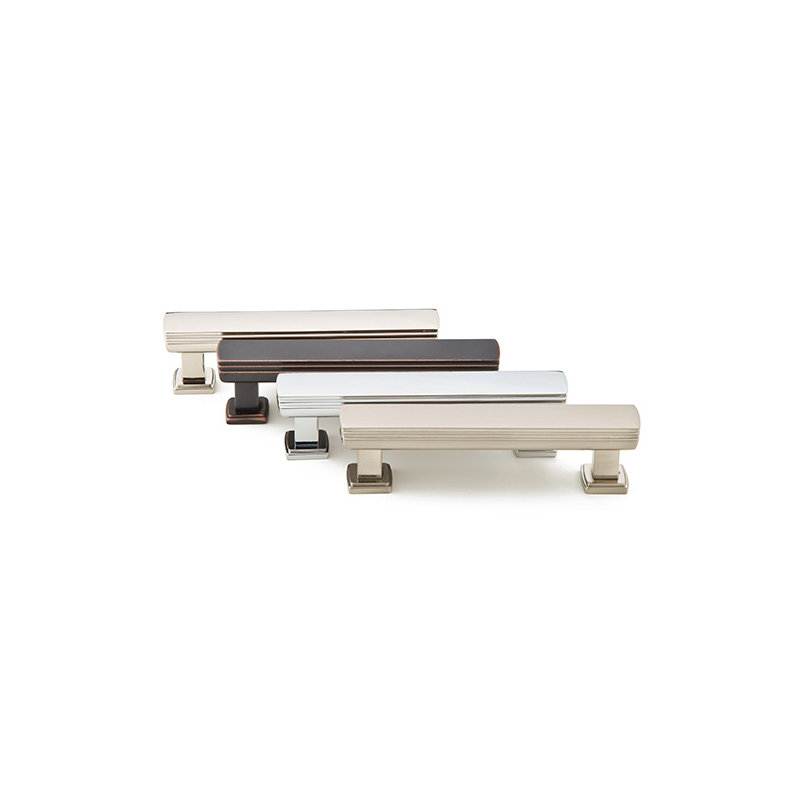 Art Deco 4" Center to Center Bar Pull, 3 1/2", Polished Nickel