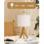 36CM Rosewood Tripod Table Lamp with Linen Shade(Bulb Included) 