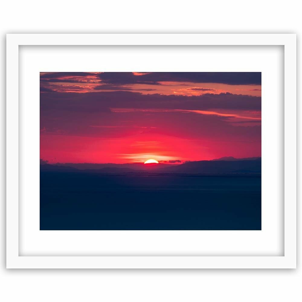 Gerahmter Fotodruck Roter Sonnenuntergang