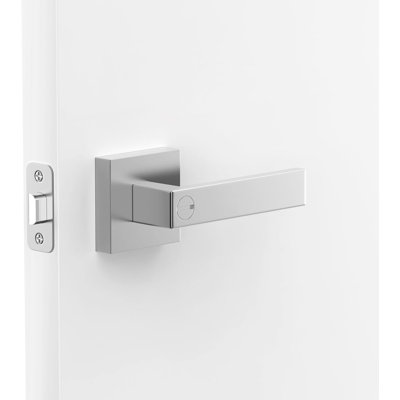 Ensemble de poignées de porte réversible Stylware pour portes de couloir, placard, portes françaises - Conception carrée mince et moderne | Installation facile | Convient à toutes les portes standard