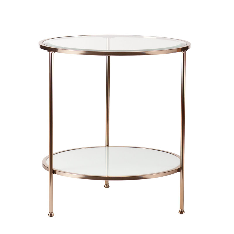 Table de bout en verre Jahnasia, Doré