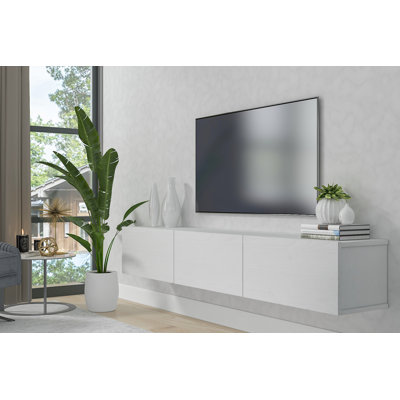 Ozge Modern 71" Floating TV Stand with Storage  Wall-Mounted Media Console for TVs up to 80"