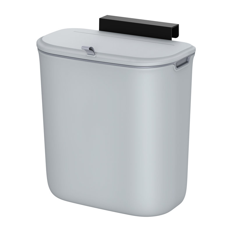 9 Litre Touch Top Kitchen Trash Can, Grey