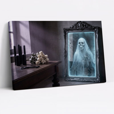 Art mural sur toile Glowing Blue Skeleton