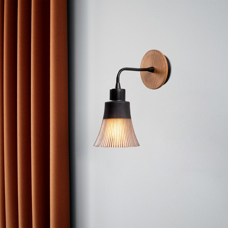 Lampe murale moderne industrielle, corps en fer noir avec capuchon en verre, 5,1 po de diamètre x 11 po de hauteur | Base de charme, douille E27 de 40 W maximum, IP20 | Scandinavian Novelty Design for Home & Office Decor