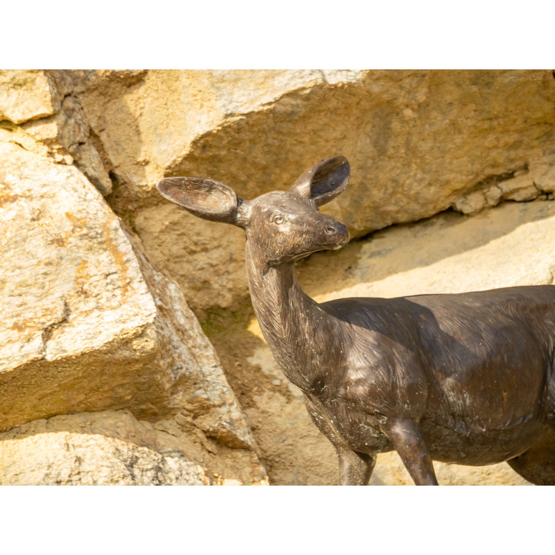 Statue de biche en bronze Bradeord
