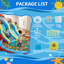 8-in-1 Inflatable Water Slide Bounce House with Wet/Dry Slides, Splash Pool, Basketball Hoop & Water Cannons | Blower & Carry Bag for Kids 3-10 Backyard Play