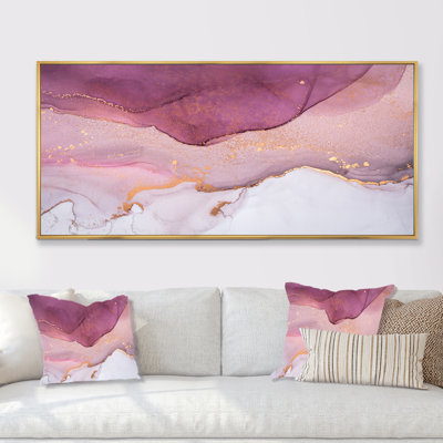 " Pink And Golden Marble Ripples "