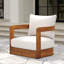 Fauteuil club d'extérieur en bois d'acacia