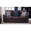 Causeuse en similicuir de 58,66 po avec 2 coussins décoratifs pour le salon-116620144
