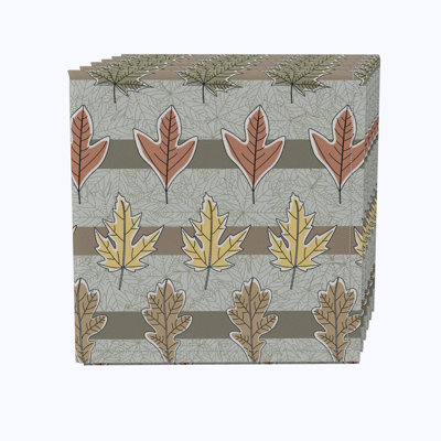 100% Cotton Fall Leaves Square Napkin