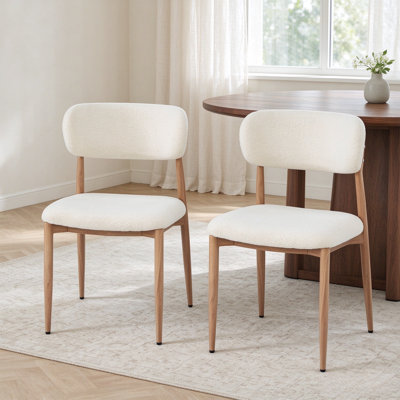 47 cm H Fabric Side Chair in Beige