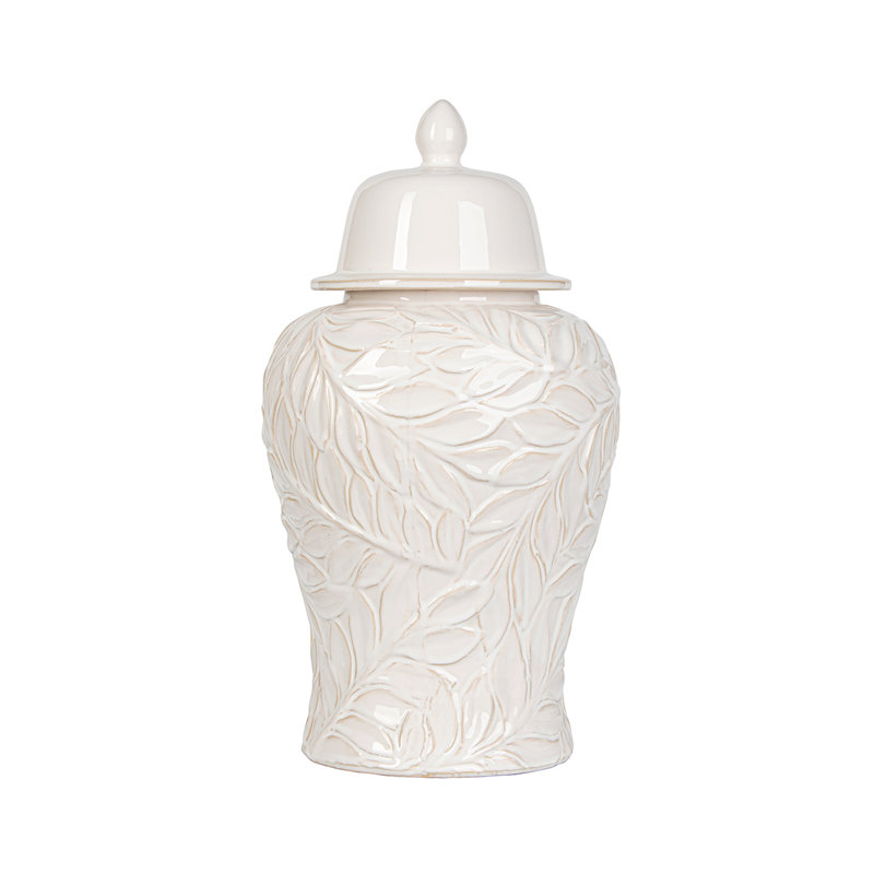 Ceramic / Porcelain Decorative Urns & Jars, White, 46cm H x 24.50cm W x 24.50cm D