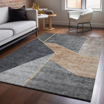 Premium Machine Washable Cerrito Charcoal Rug