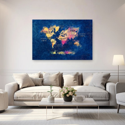 Carte du monde, art mural contemporain