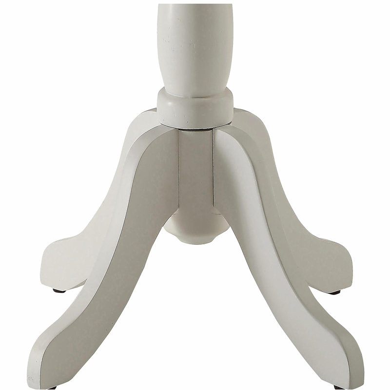 Table d'appoint blanche avec piédestal tourné