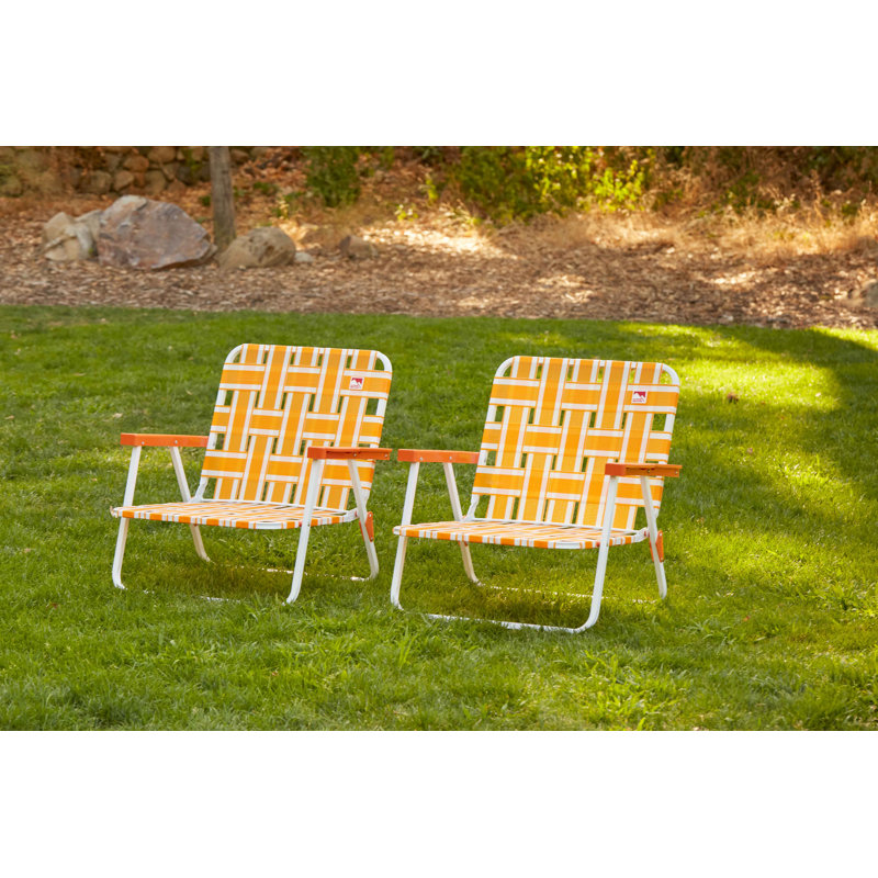 Chaise de plage inclinable Romriell, Orange