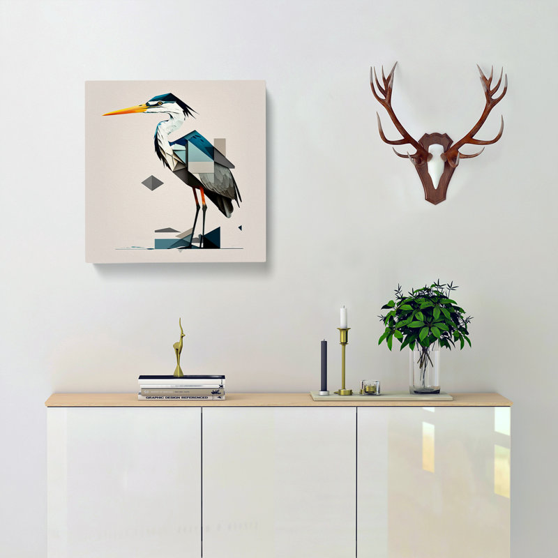 Heron Suprematism No.1 - Wrapped Canvas, 35cm H x 35cm W x 3cm D