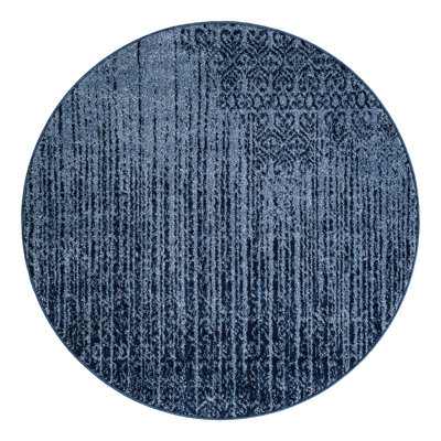 Emaria Abstract Power Loom Blue Area Rug