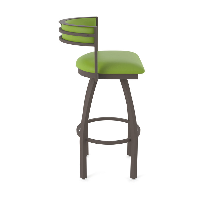 Tabouret Artémis, Bronze, Tabouret de comptoir (siège d'une hauteur de 25 p, Vinyle - vert kiwi Canter