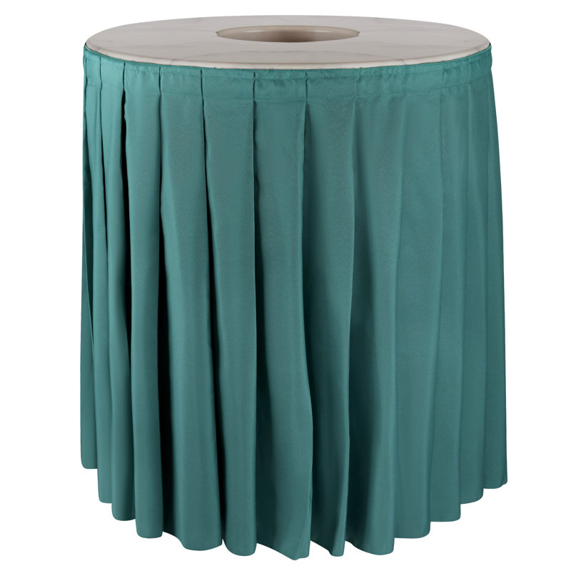 White Top Black Skirt Trash Can Cover