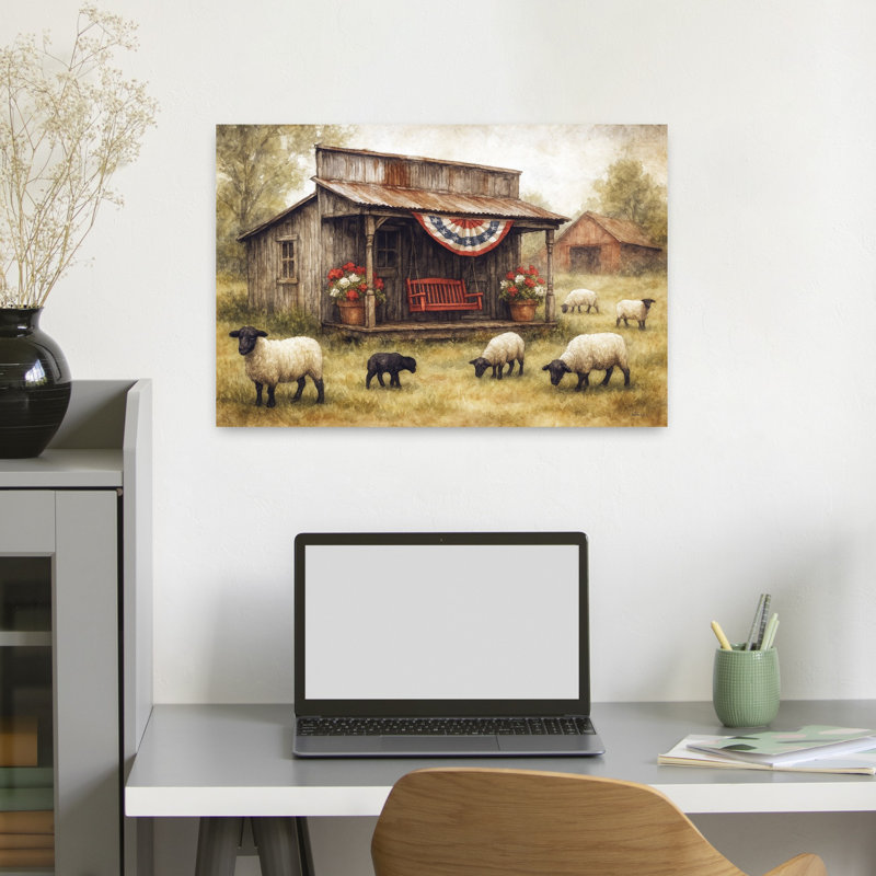 Art mural paysage champêtre, 16" H x 24" W