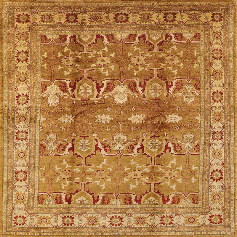 Tapis oriental brun / rouge, Carré 6 pi