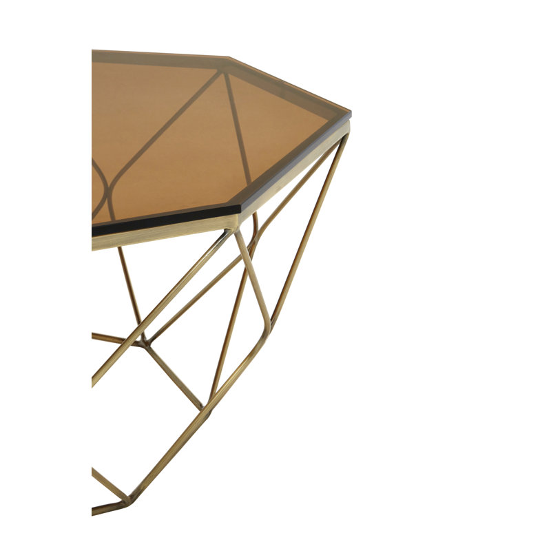 Fultz Solid Coffee Table, Amber Smoked, Bronze