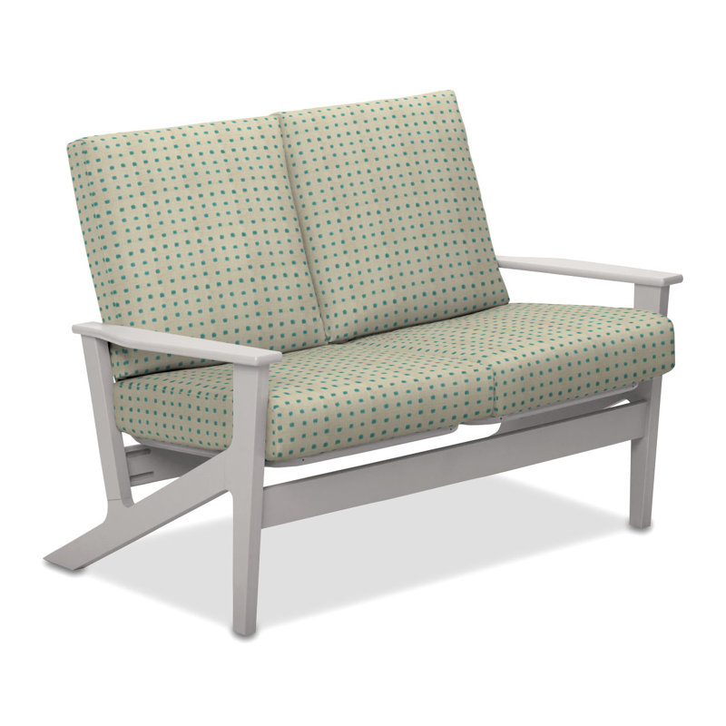 Chrisa 51.5'' Wide Loveseat with Cushions, Canvas Aruba Sunbrella® Canvas, Textured Snow