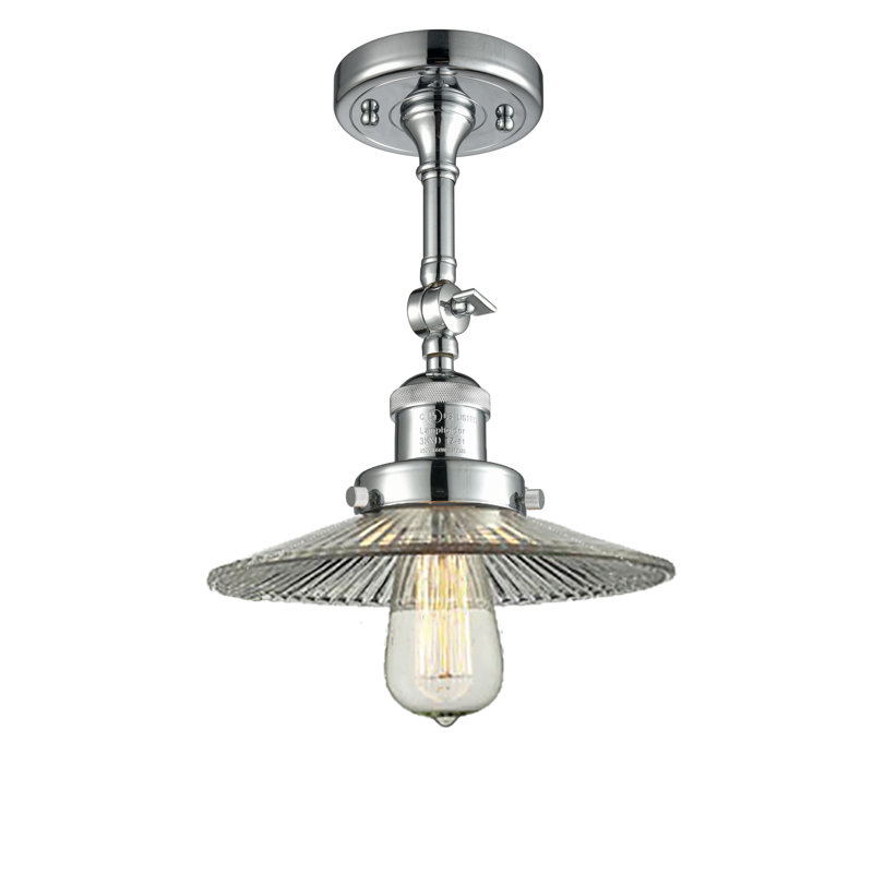 Plafonnier semi-encastré 1 lumière 8,5 po Miramontes, Ampoule DEL 6 watts Vinage, Chrome poli, Halophane transparent