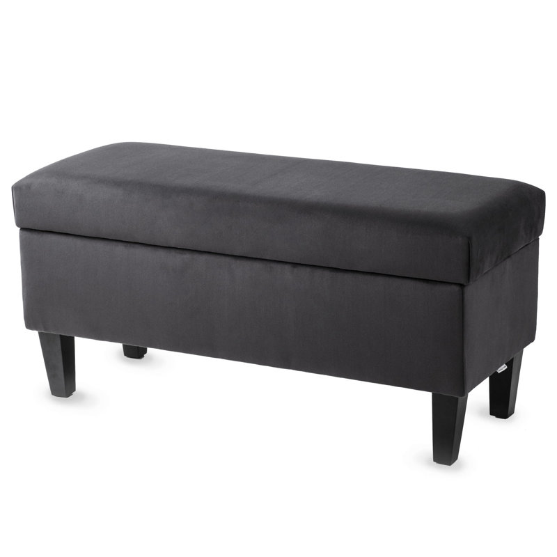 Velvet Upholstered Storage Bench, 47 x 60 x 30 cm