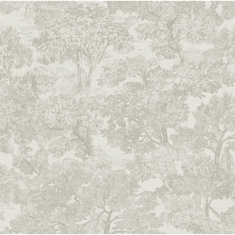 Birch Lane 33' L x 20.5" W Toile Non-Pasted Wallpaper Roll , Gray