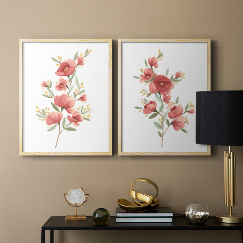 Wildflower Sprig III - reproduction encadrée de qualité supérieure - prête à être accrochée - aucun clou requis - aucun clou requis