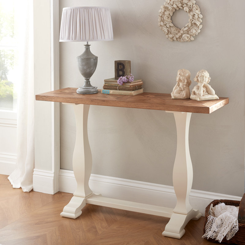 Abdulkadir 118cm Solid Wood Console Table, Brown, Ivory